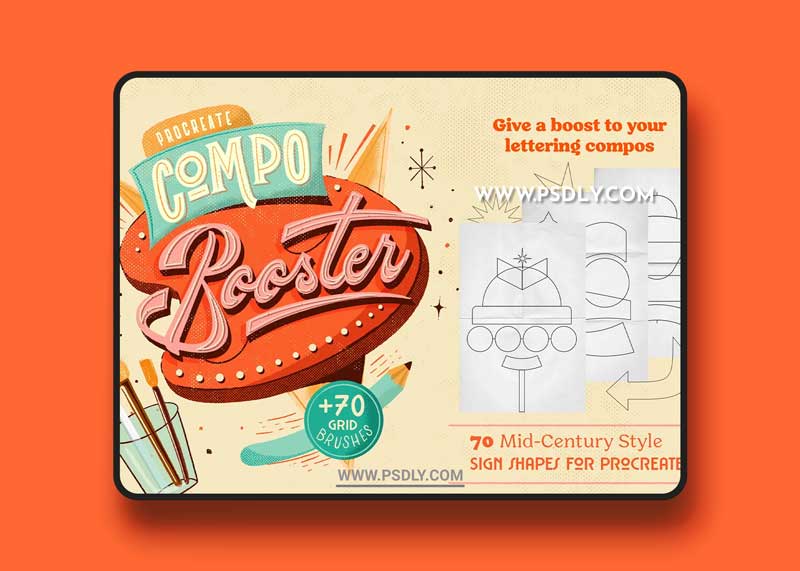 CreativeMarket - CompoBooster Procreate Retro Brushes 5264611 1 CreativeMarket - CompoBooster Procreate Retro Brushes 5264611