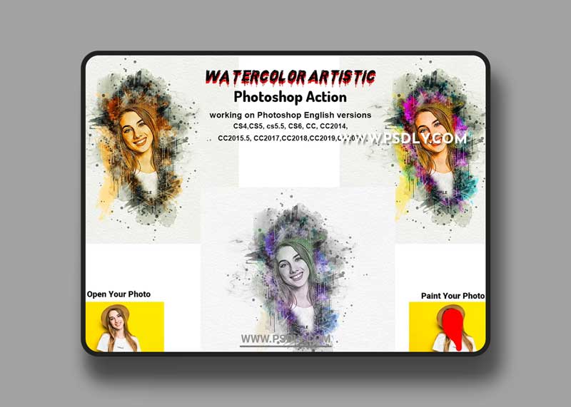 CreativeMarket - Watercolor Artistic Photoshop Action 5763787 1 CreativeMarket - Watercolor Artistic Photoshop Action 5763787