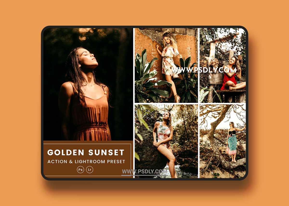 Golden Sunset Action & Lightrom Presets 1 Golden Sunset Action & Lightrom Presets