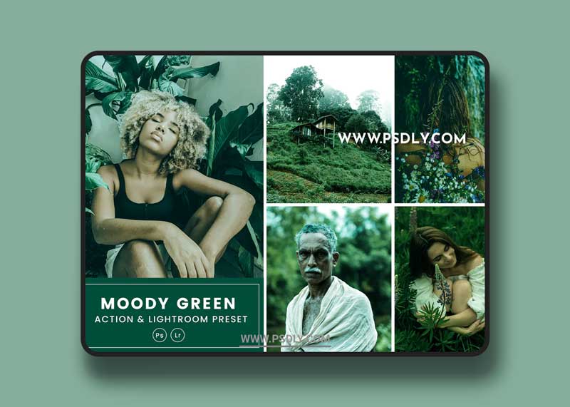 Moody Green Action & Lightrom Presets DXZ4GPJ 1 Moody Green Action & Lightrom Presets DXZ4GPJ