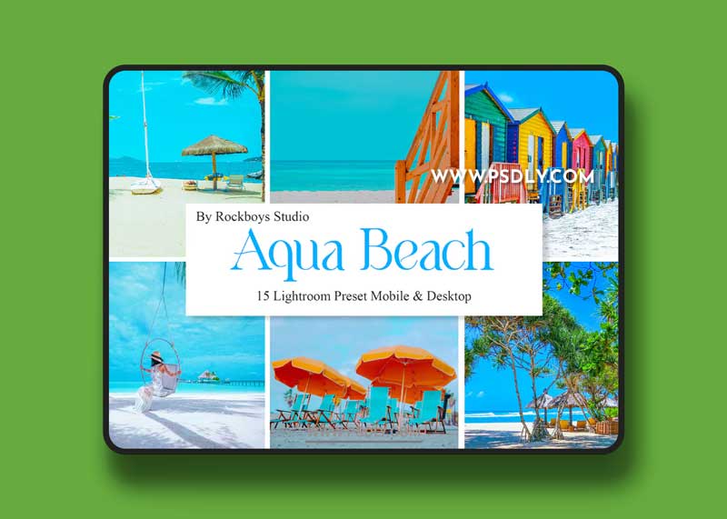Aqua Beach Mobile & Desktop Lightroom Presets 1 Aqua Beach Mobile & Desktop Lightroom Presets