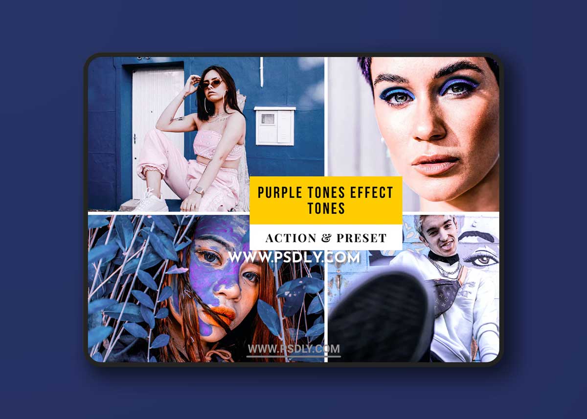 Purple Tones Effect Tones Action & Lightroom Preset 1 Purple Tones Effect Tones Action & Lightroom Preset