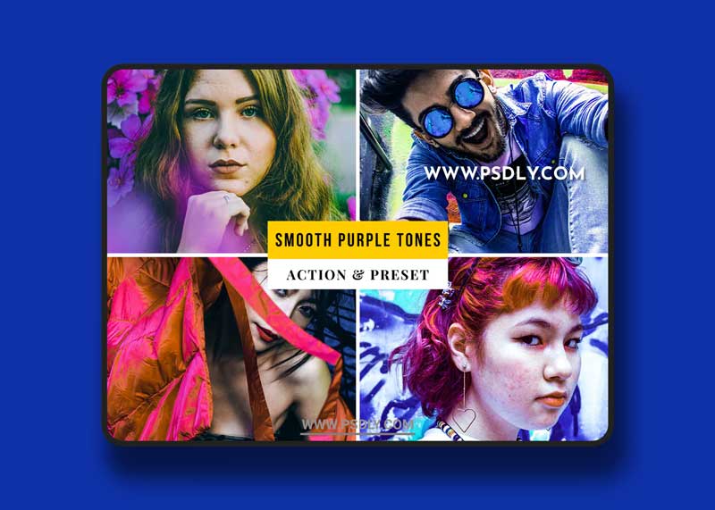 Smooth Purple Tones Action & Lightroom Preset 1 Smooth Purple Tones Action & Lightroom Preset