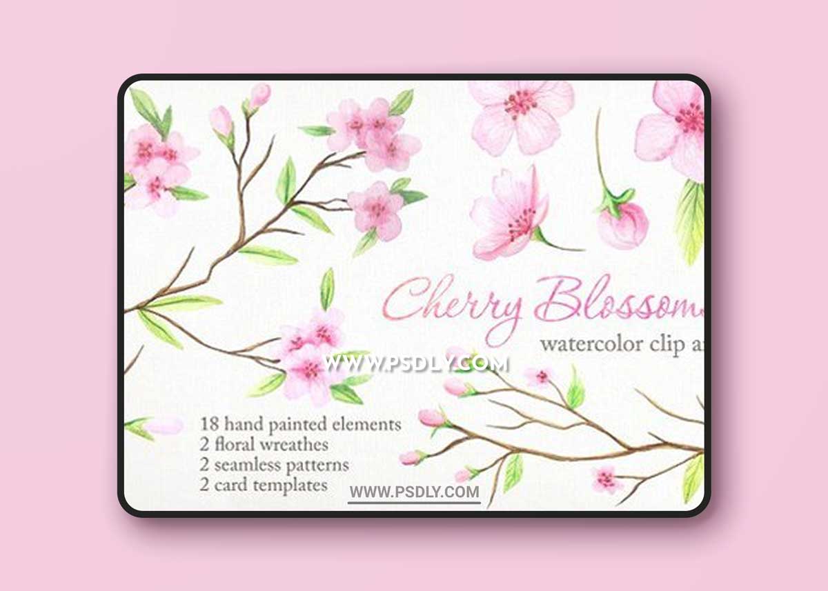 Watercolor Cherry Blossoms 1 Watercolor Cherry Blossoms