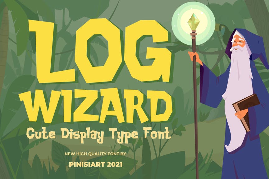 Log Wizard - kids font 1 Log Wizard - kids font