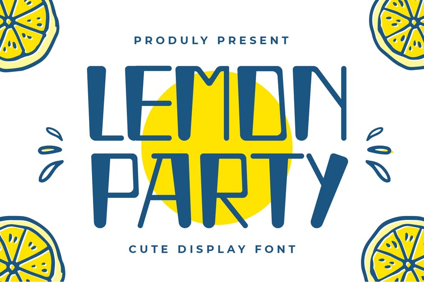 Lemon Party - Cute Display Font 1 Lemon Party - Cute Display Font