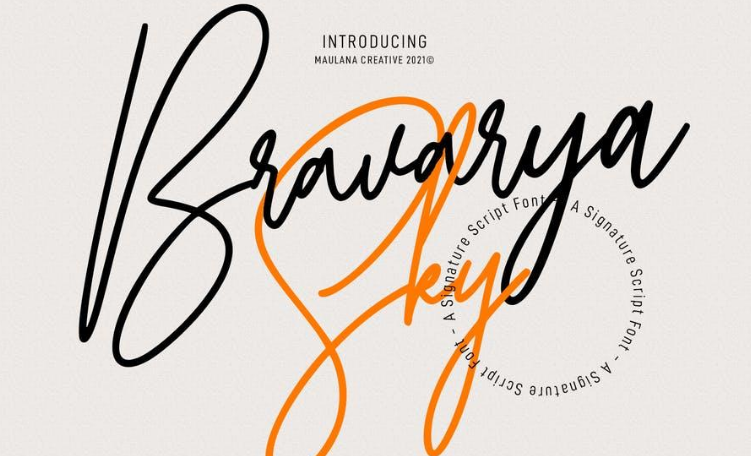 Bravarya Sky Signature Font 1 Bravarya Sky Signature Font