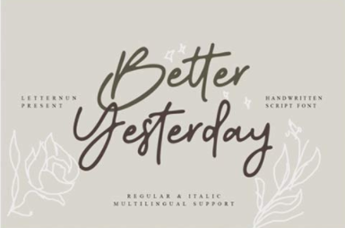 Better Yesterday Font 1 Better Yesterday Font
