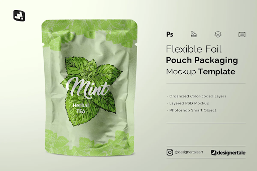 CreativeMarket - Flexible Foil Pouch Packaging Mockup 4962367 1 CreativeMarket - Flexible Foil Pouch Packaging Mockup 4962367