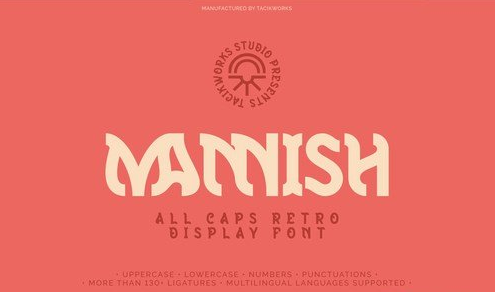 Mannish All Caps Retro Display Font 1 Mannish All Caps Retro Display Font