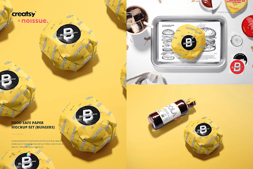 CreativeMarket - Food Safe Paper Mockup Set (burger) 6390825 1 CreativeMarket - Food Safe Paper Mockup Set (burger) 6390825