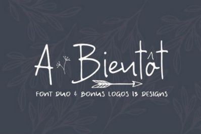 A Bientot Font Duo with Bonus Logo 1 A Bientot Font Duo with Bonus Logo
