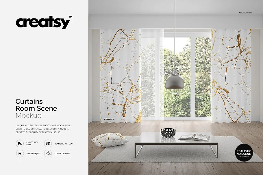 CM - Curtains Room Scene Mockup 1209165 1 CM - Curtains Room Scene Mockup 1209165