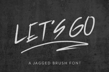 Let s Go Jagged Brush Font 1 Let s Go Jagged Brush Font