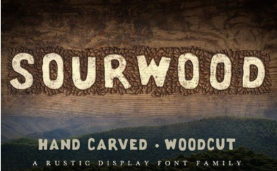 Sourwood rustic display type family 1 Sourwood rustic display type family