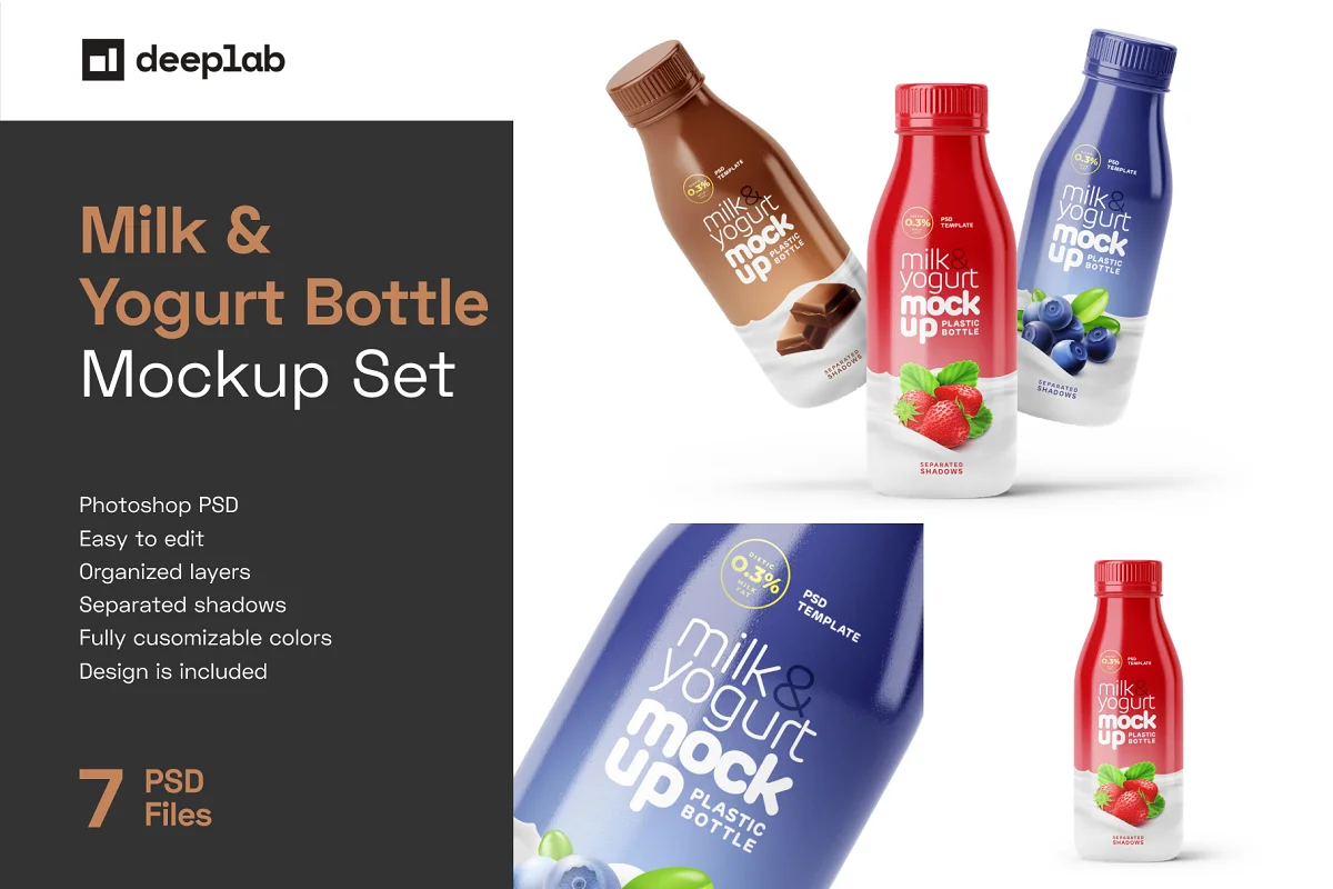 CreativeMarket - Small Yogurt & Milk Bottle Mockup 5876924 1 CreativeMarket - Small Yogurt & Milk Bottle Mockup 5876924