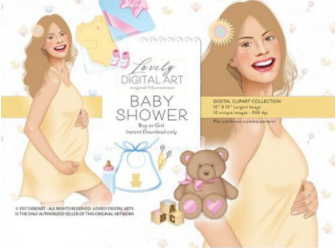 Baby Shower Digital Clip Art 1 Baby Shower Digital Clip Art