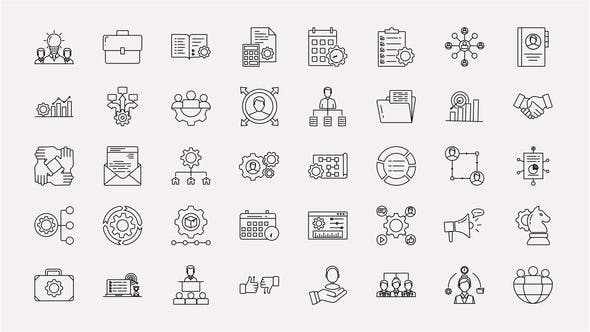 Videohive Management Line Icons 34462656 1 Videohive Management Line Icons 34462656