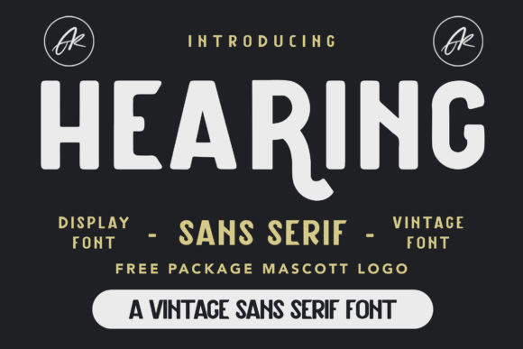 Hearing - Vintage Sans Serif Font 1 Hearing - Vintage Sans Serif Font
