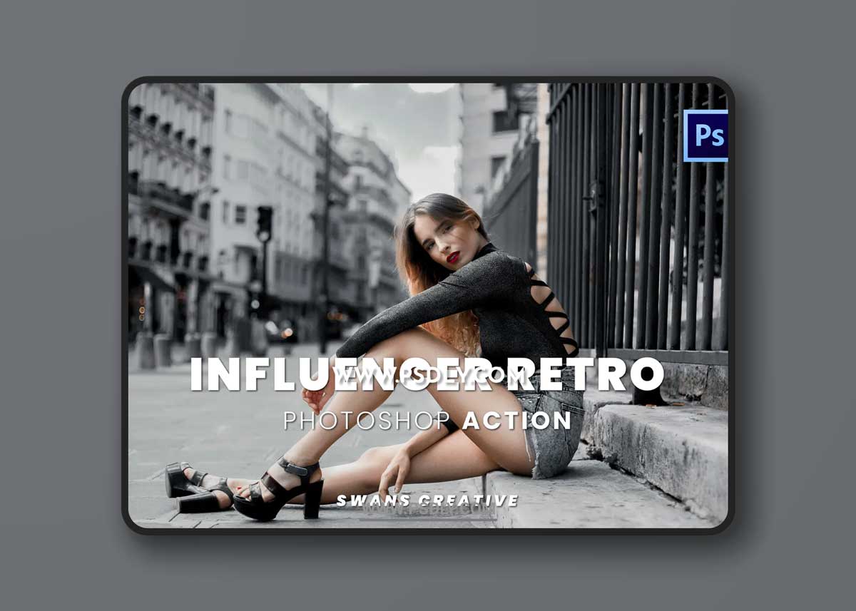 Influencer Retro Photoshop Action 1 Influencer Retro Photoshop Action
