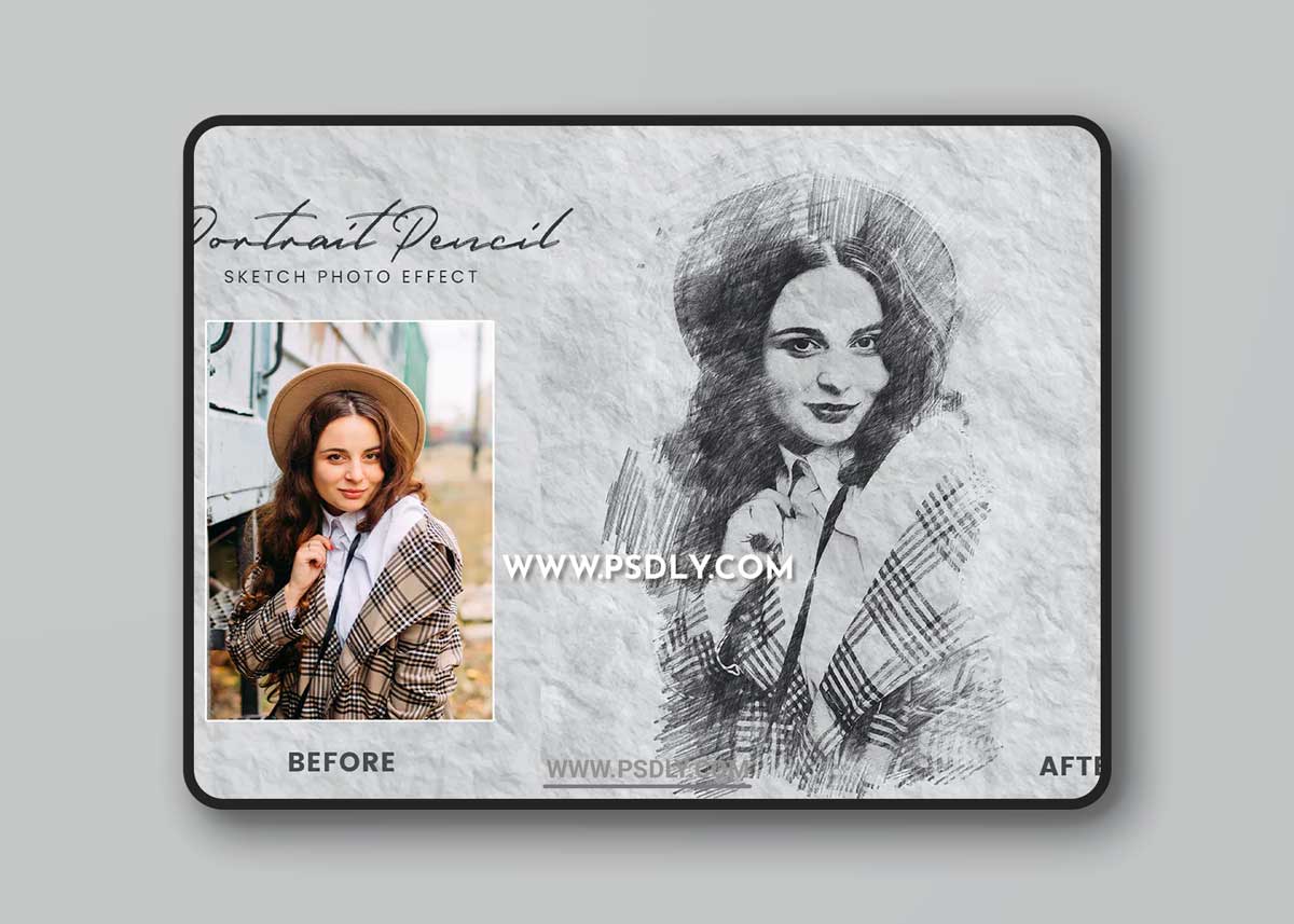 Portrait Pencil Sketch Photo Effect 1 Portrait Pencil Sketch Photo Effect