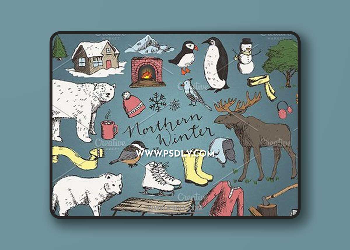Snowy Winter Illustrations/Clipart 1 Snowy Winter Illustrations/Clipart