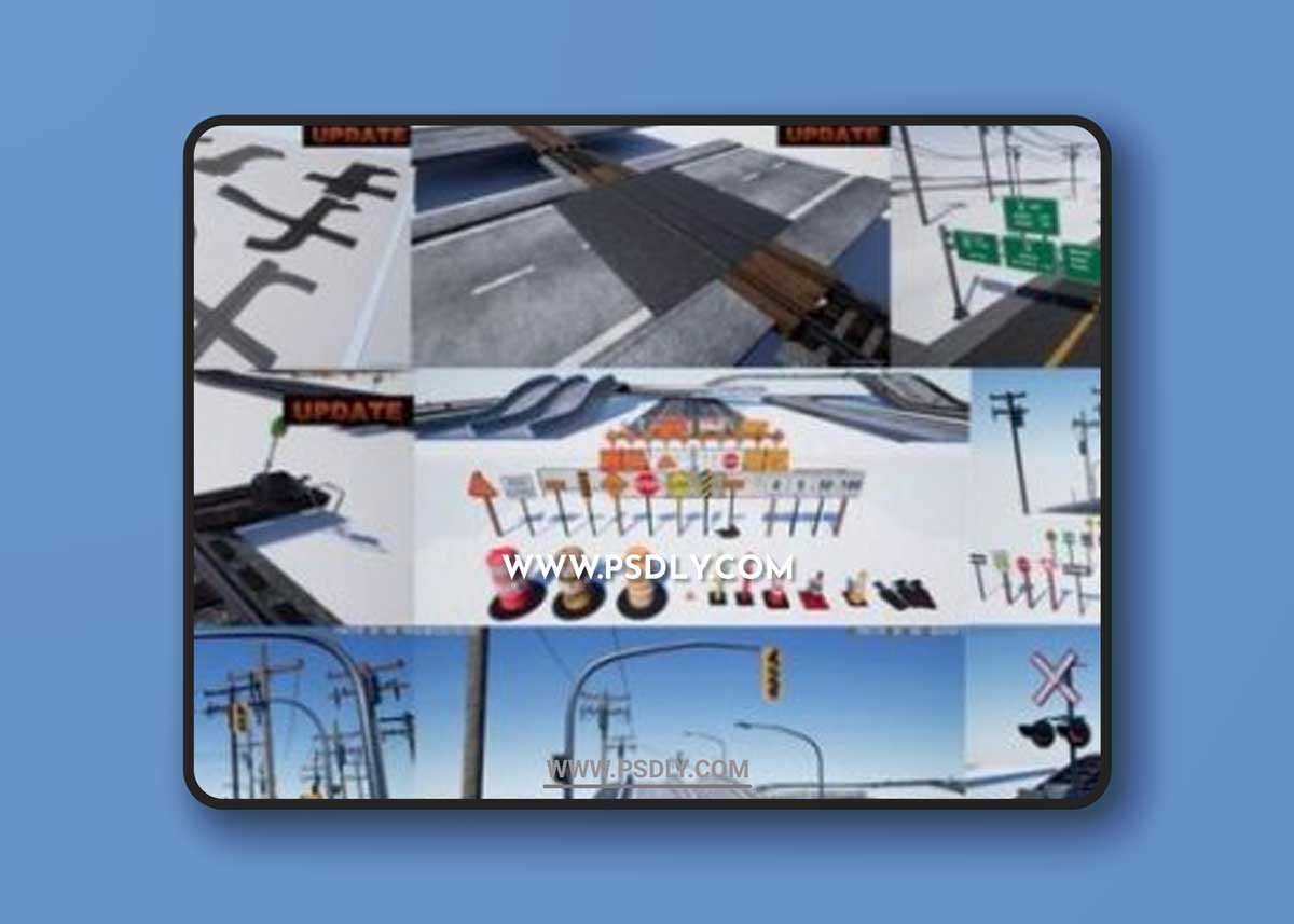Unreal Engine - Massive Roads Pack 3D Models 1 Unreal Engine - Massive Roads Pack 3D Models