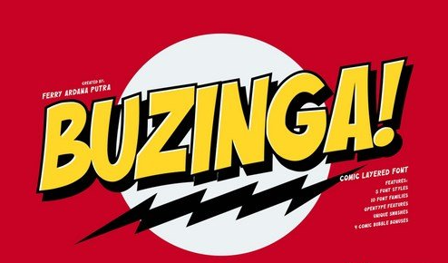 Buzinga Comic Layered Font 1 Buzinga Comic Layered Font