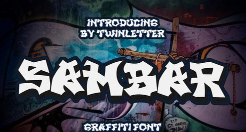 SAMBAR - Graffiti Display Font 1 SAMBAR - Graffiti Display Font