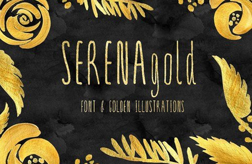 SERENA gold Font golden flowers 1 SERENA gold Font golden flowers