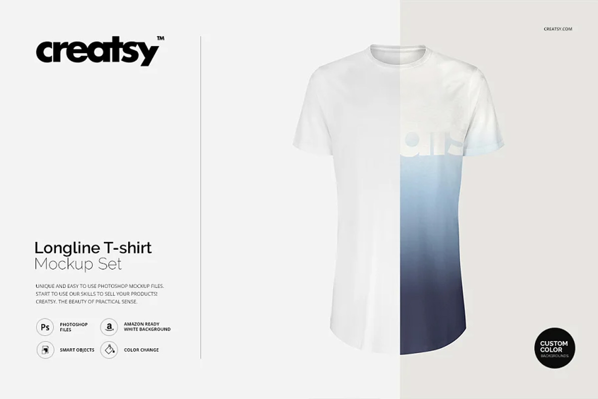 CM - Longline T-shirt Mockup Set 1432025 1 CM - Longline T-shirt Mockup Set 1432025