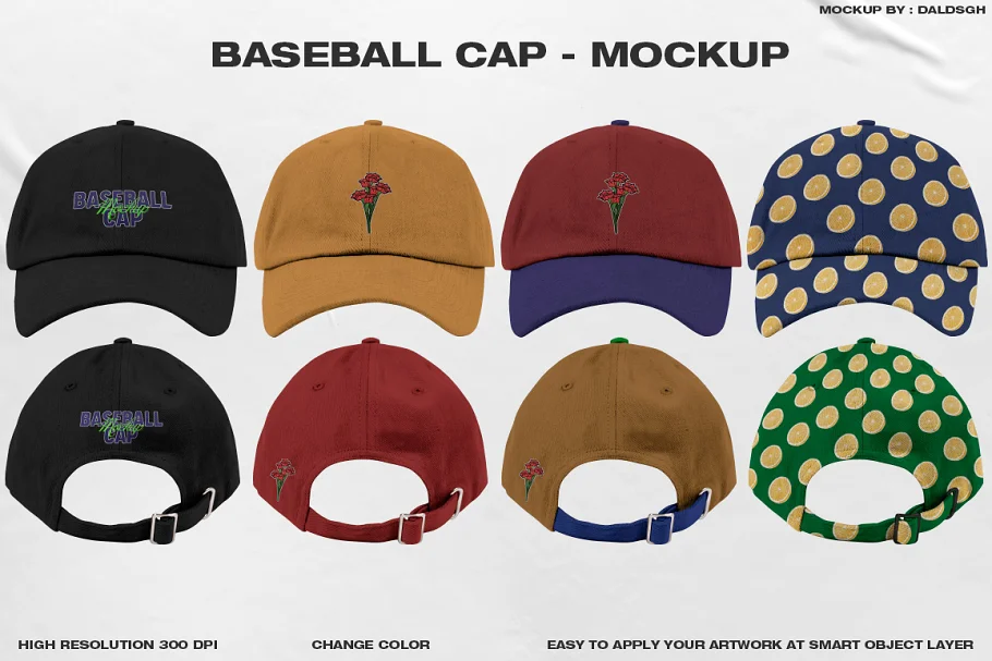 CreativeMarket - Baseball Cap - Mockup 6491519 1 CreativeMarket - Baseball Cap - Mockup 6491519