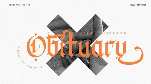 Obituary Decorative Advertisement Font 1 Obituary Decorative Advertisement Font