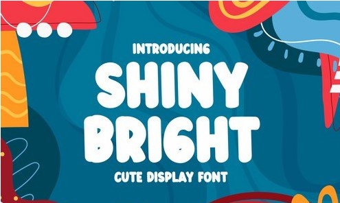 Shiny Bright - Cute Handwritten Display Font 1 Shiny Bright - Cute Handwritten Display Font