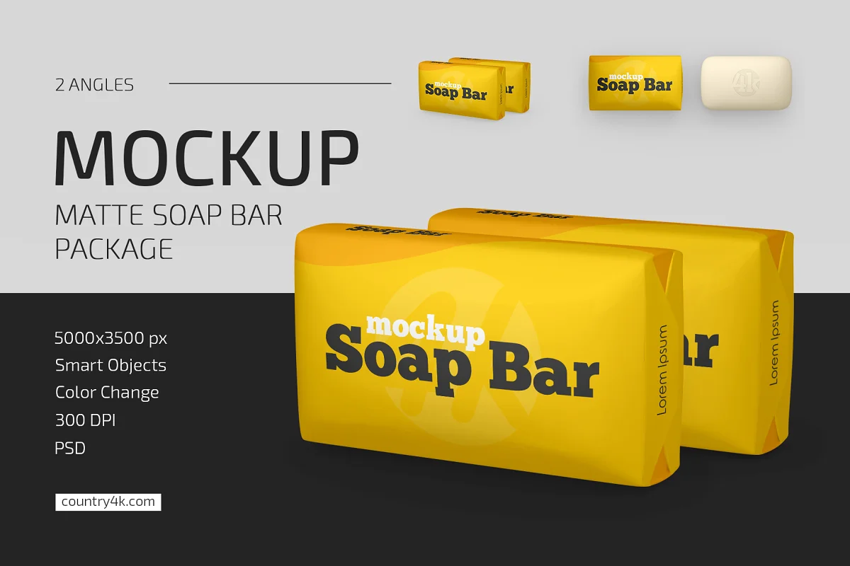 CreativeMarket - Matte Soap Bar Package Mockup Set 5009179 1 CreativeMarket - Matte Soap Bar Package Mockup Set 5009179