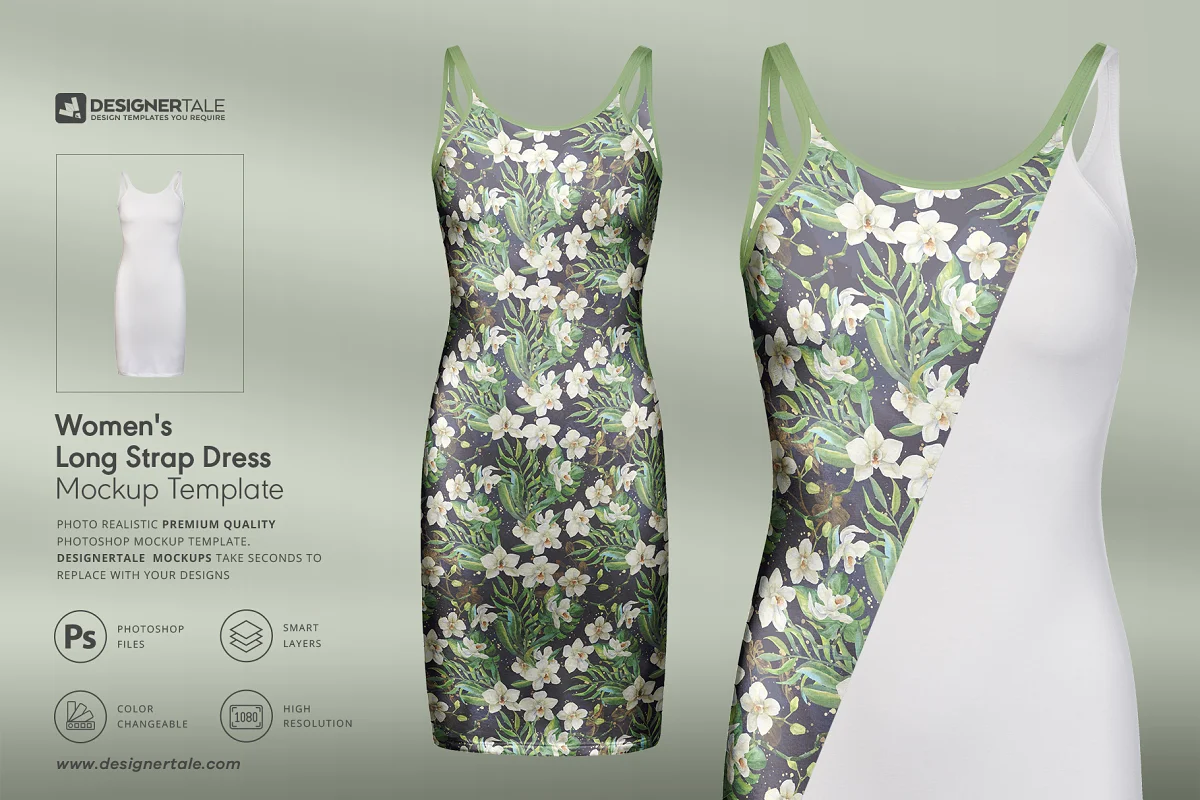 CreativeMarket - Women's Long Strap Dress Mockup 4109441 1 CreativeMarket - Women's Long Strap Dress Mockup 4109441