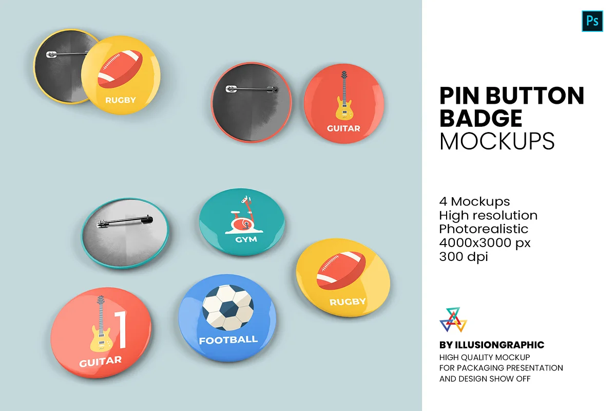 CreativeMarket - Pin Button Badge Mockup - 4 Views 5672634 1 CreativeMarket - Pin Button Badge Mockup - 4 Views 5672634