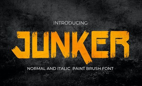 JUNKER - Normal And Italic Paint BrushFont 1 JUNKER - Normal And Italic Paint BrushFont
