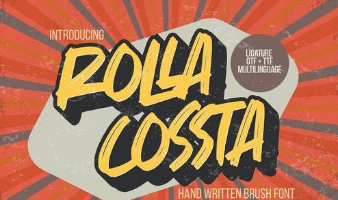 Rolla Cossta - Handwritten Brush Font 1 Rolla Cossta - Handwritten Brush Font