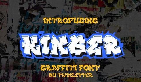 KINGER - Graffiti Display Font 1 KINGER - Graffiti Display Font