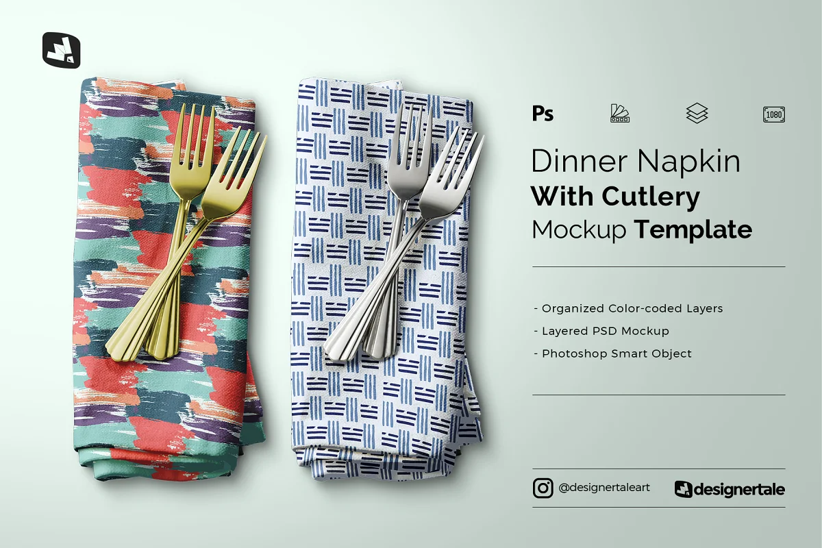 CreativeMarket - Dinner Napkin With Cutlery Mockup 5183051 1 CreativeMarket - Dinner Napkin With Cutlery Mockup 5183051