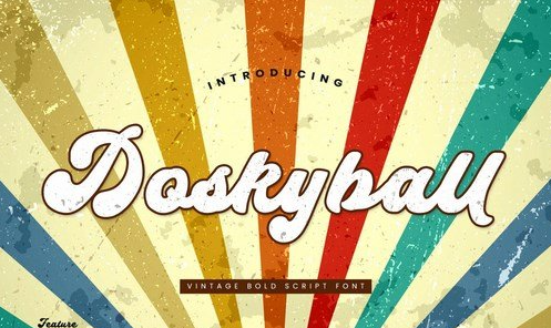 Doskyball Vintage Bold Script Font 1 Doskyball Vintage Bold Script Font