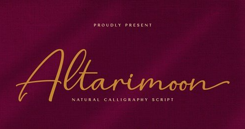 Altarimoon Natural Calligraphy Script Font 1 Altarimoon Natural Calligraphy Script Font