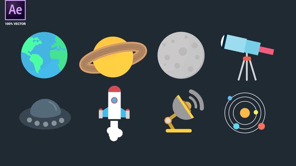 Videohive Space Icons Pack 34094908 1 Videohive Space Icons Pack 34094908
