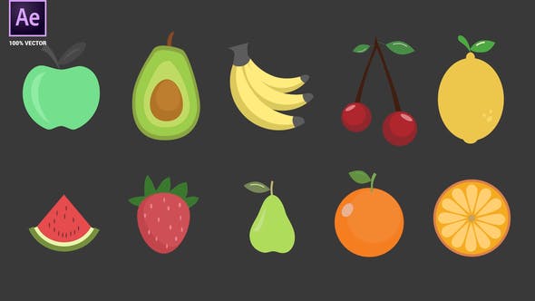 Videohive Fruits Icons Pack 34094961 1 Videohive Fruits Icons Pack 34094961