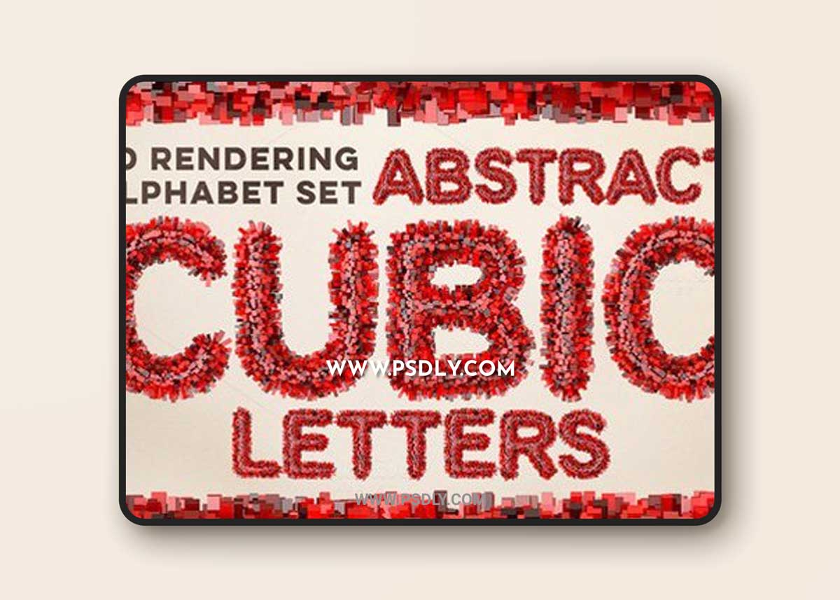 3D Cubic Red Letters Pack 1 3D Cubic Red Letters Pack