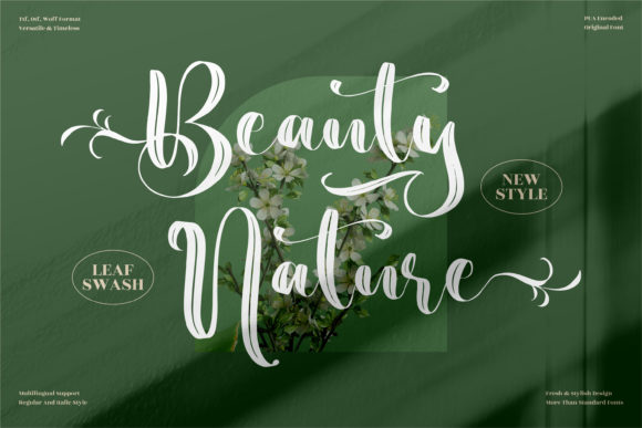 Beauty Nature Font 1 eauty Nature Font