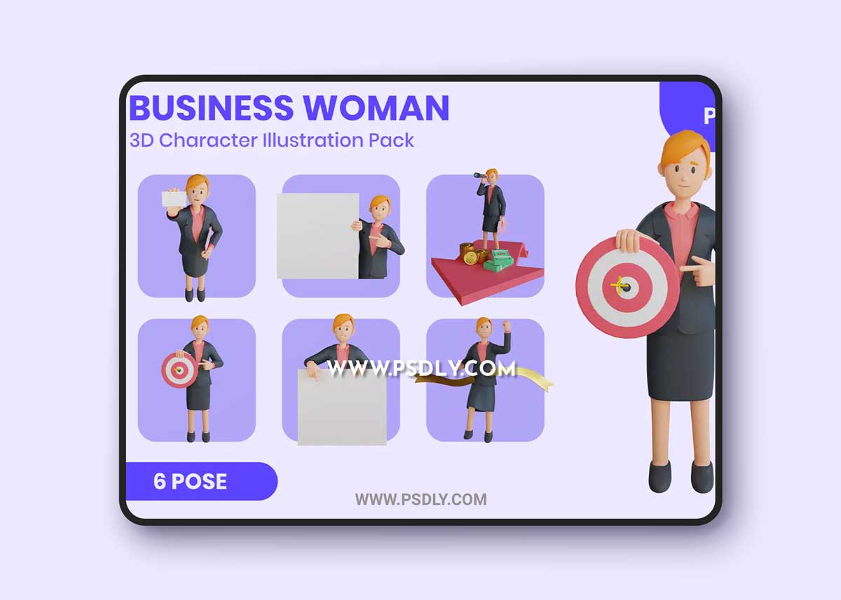 Business Woman 3D Character Set 1 Business Woman 3D Character Set