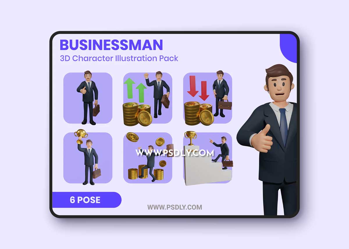Businessman 3D Character Set 1 Businessman 3D Character Set