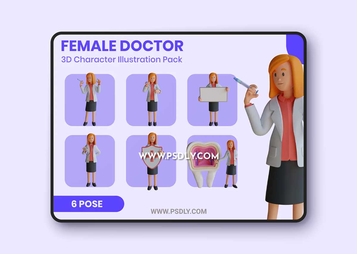 Female Doctor 3D Mascot Character 1 Female Doctor 3D Mascot Character